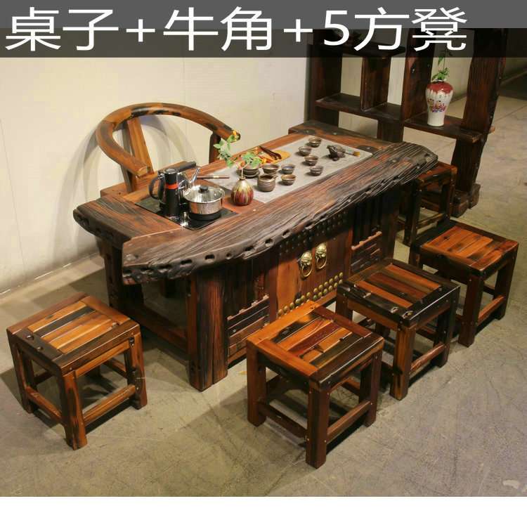 老船木茶台家具古船木茶桌椅组合客厅功夫泡茶几全套新中式家俱