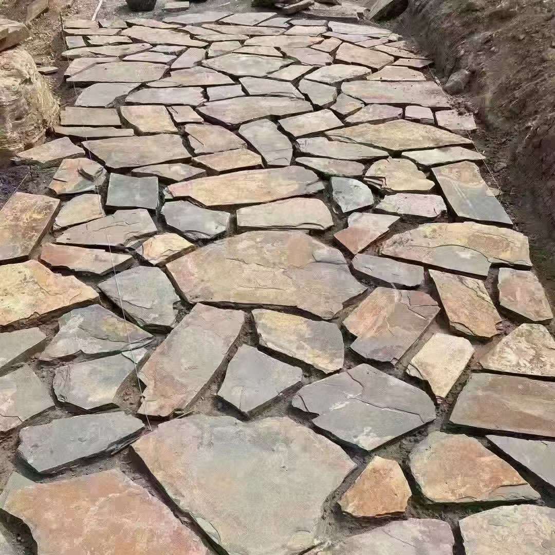 天然青石板文化石园林铺路石材，别墅庭院装饰专用