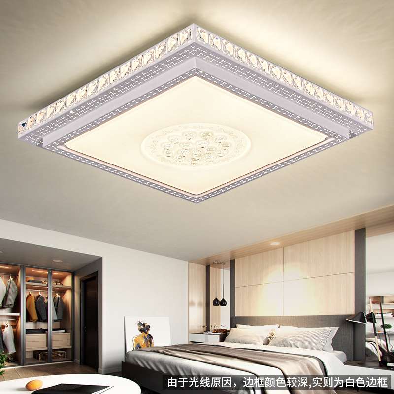 LED新款吸顶灯长方形水晶客厅灯卧室灯现代简约灯具 light