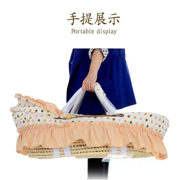 婴儿提篮玉米皮编织篮便携睡篮婴儿床宝宝摇篮加长款