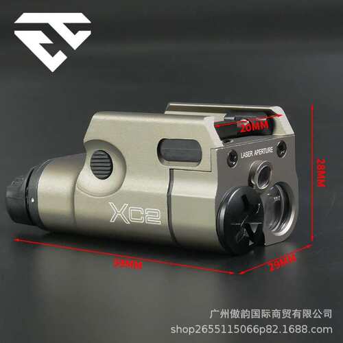 户外铝合金XC2红镭射高品质下挂手电迷你款LED白光照明手电筒
