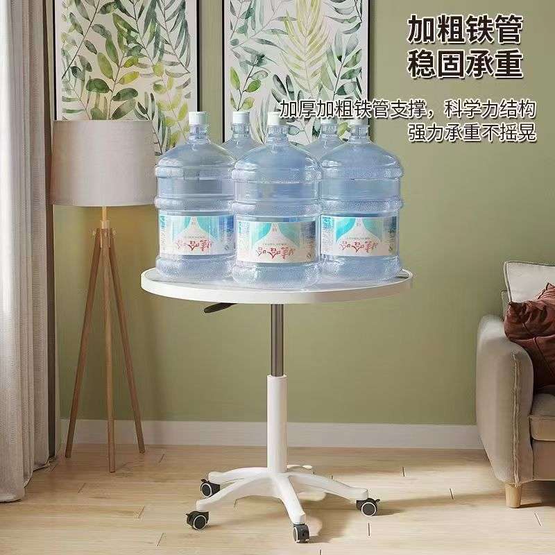 带滑轮圆桌可升降家用阳台小桌休闲接待洽谈桌沙发边床头桌2025