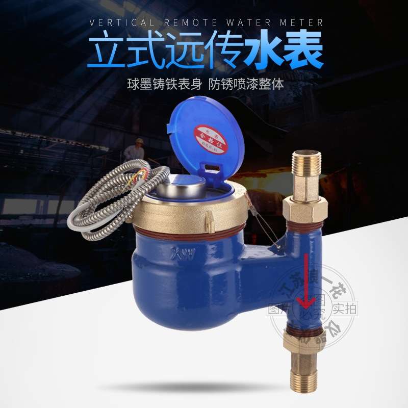 立式丝扣远传水表智能脉冲MODBUS通讯协议RS485二次显示上进下出