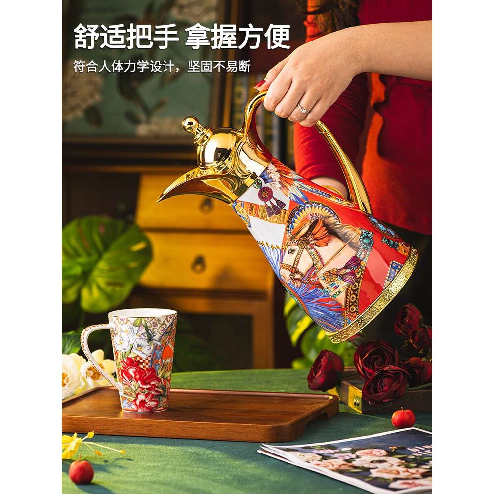 保温壶大容量家用暖壶热水壶玻璃胆复古茶壶保温瓶开水壶