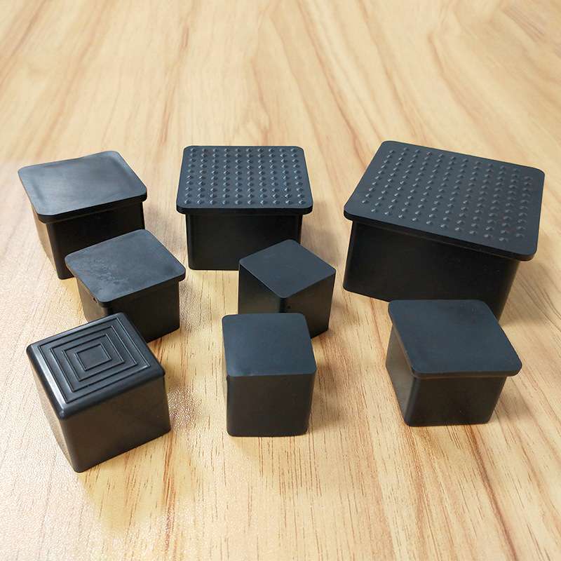 19方外套黑色pvc塑料脚套桌椅子脚套脚垫不锈钢方管堵头塑料管塞