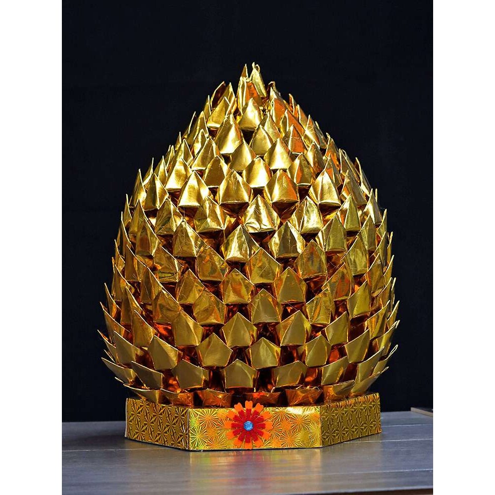 金菠萝特大号潮汕金纸清明节硬卡纸莲花金聚山银山宝盆成品金元宝