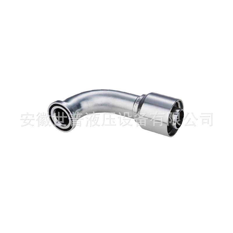 扣压接头87691Y高压油管一体式软管接头90°SAE法兰6000PSI