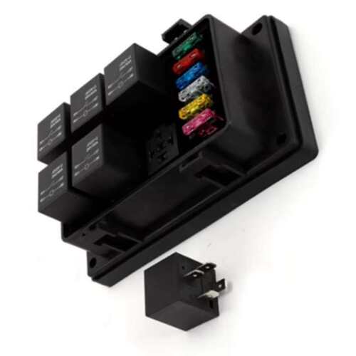 12V40A继电器盒6路ATC/ATO熔断块带继电器4P/5P卡车防水继电器盒