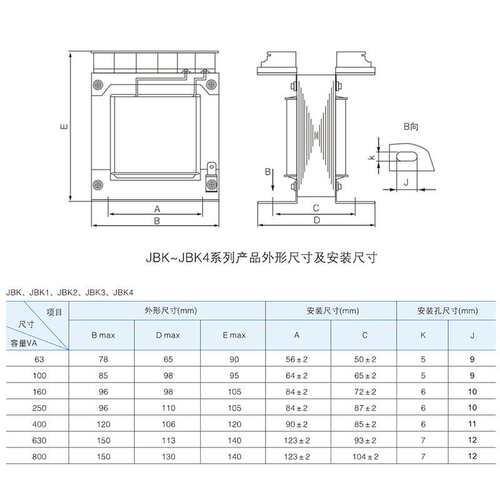 华通控制变压器BK/JBK3-100va63va440v转220变110v36v24v12v