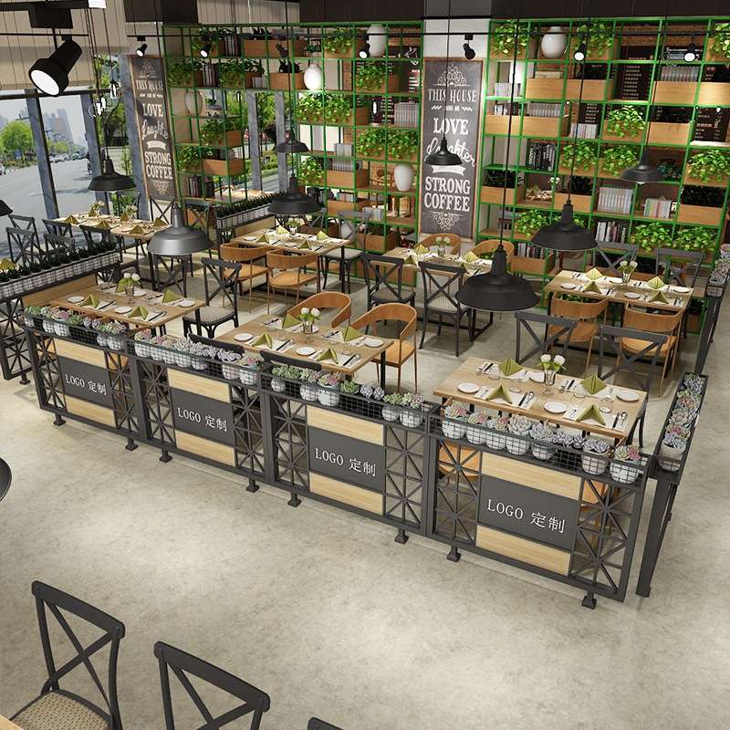 铁艺屏风隔断火锅店过道装饰护围栏餐厅铁网花架户外餐饮店隔断墙