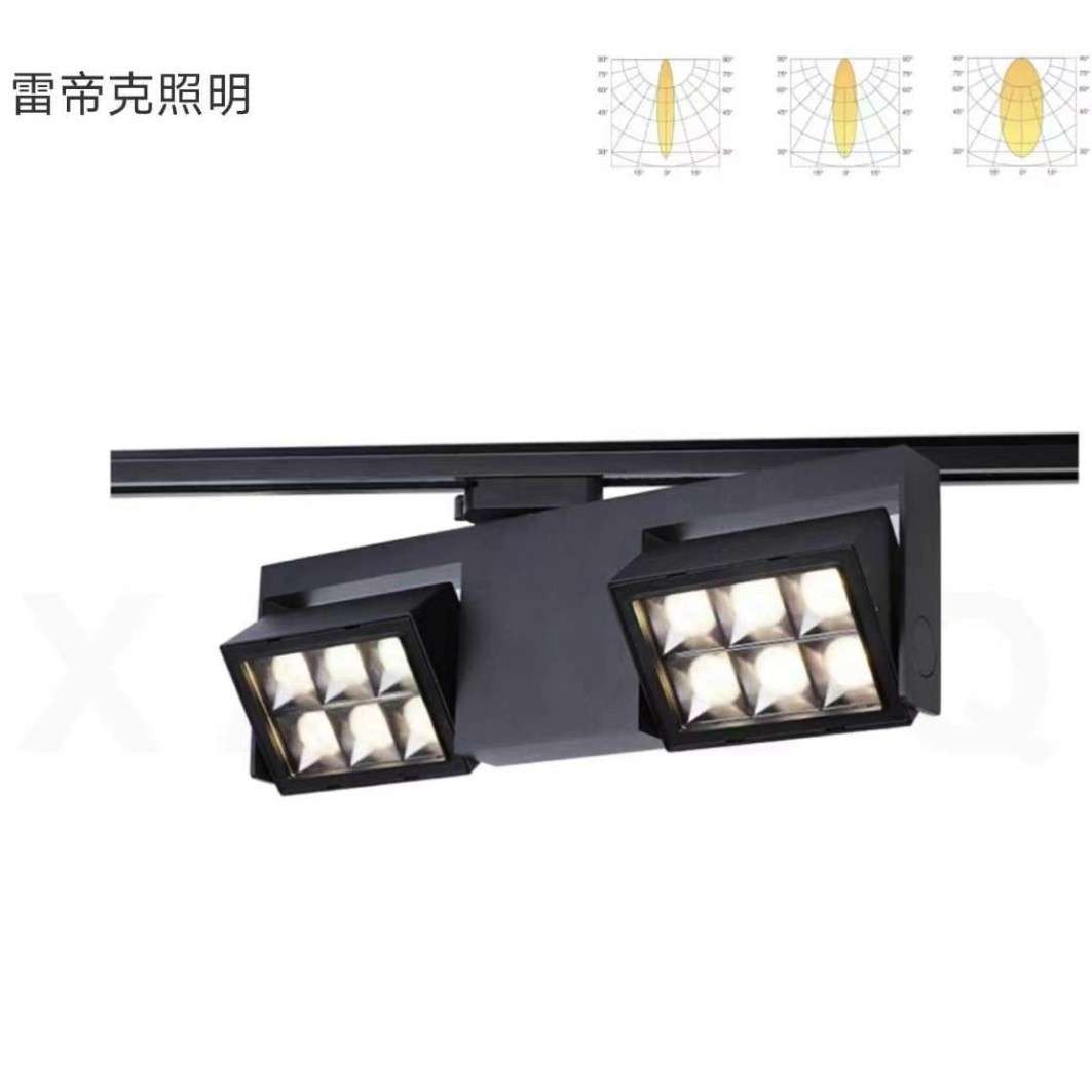 双头轨道led射灯博物馆商超展厅客厅电影创意天花背景单头导轨灯