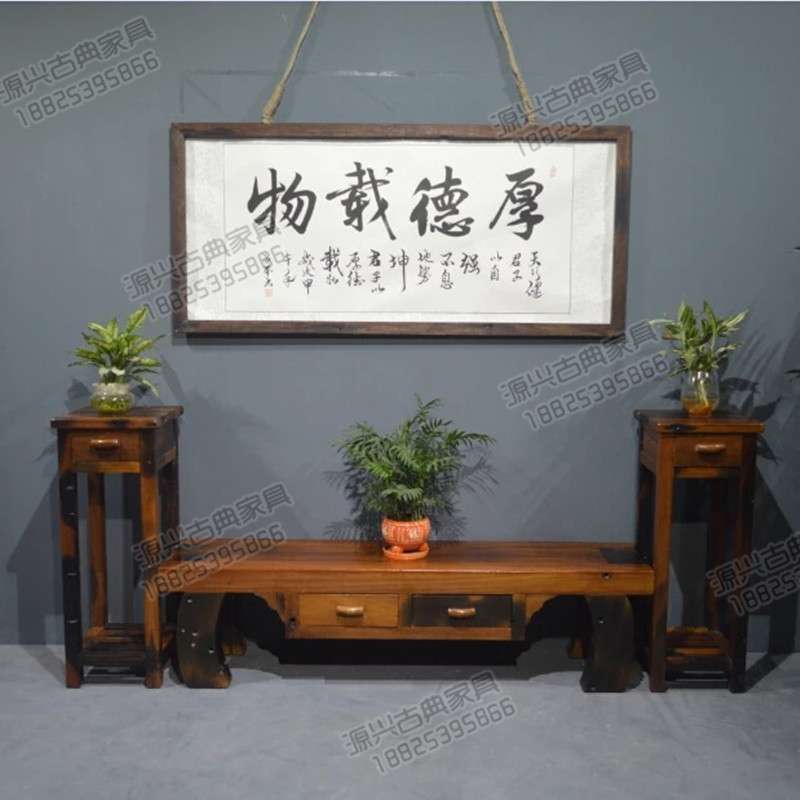 实木电视柜 组合可订做老船木客厅复古多功能柜 老船木柜