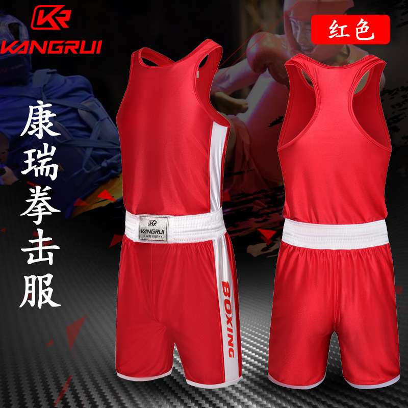 康瑞拳击服散打服拳击服套装搏击散打拳击泰拳练功服厂家
