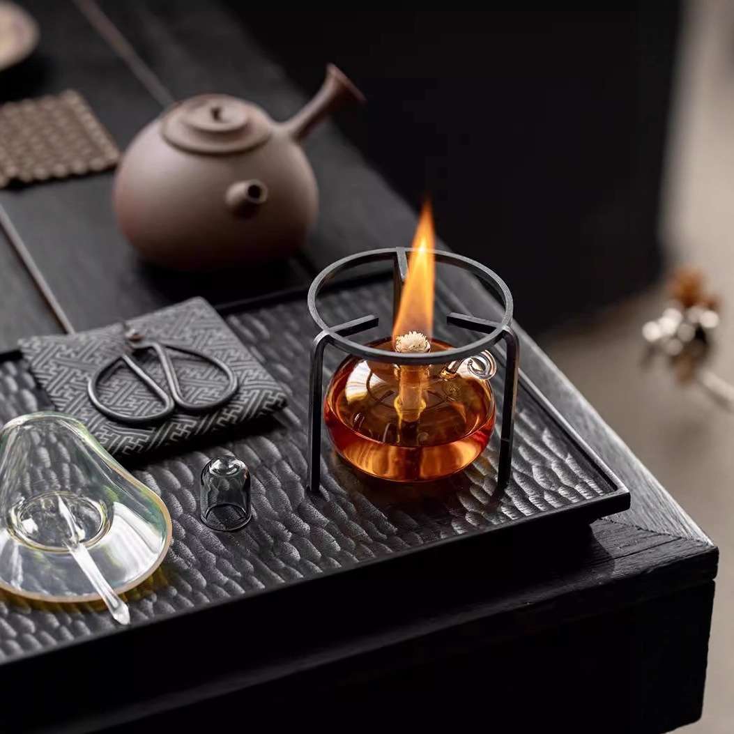 耐热玻璃油灯酒精灯温茶炉围炉煮茶户外室内茶室茶道酒精炉