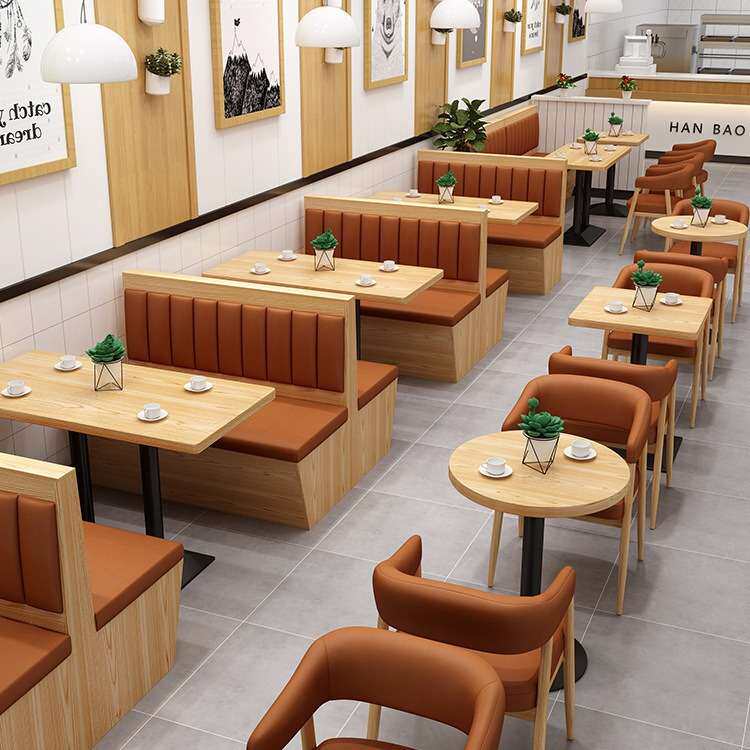 西餐厅火锅店饭店餐饮面馆烧烤小吃汉堡茶楼卡座沙发餐馆桌椅组合