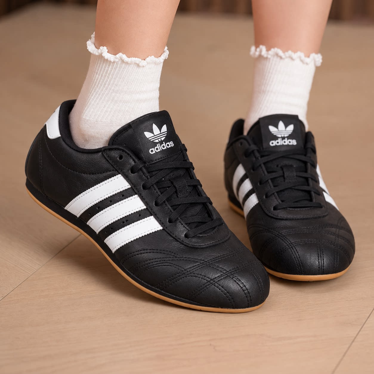 Adidas/阿迪达斯三叶草跆拳道女鞋男鞋 26秋冬黑白复古薄底运动鞋