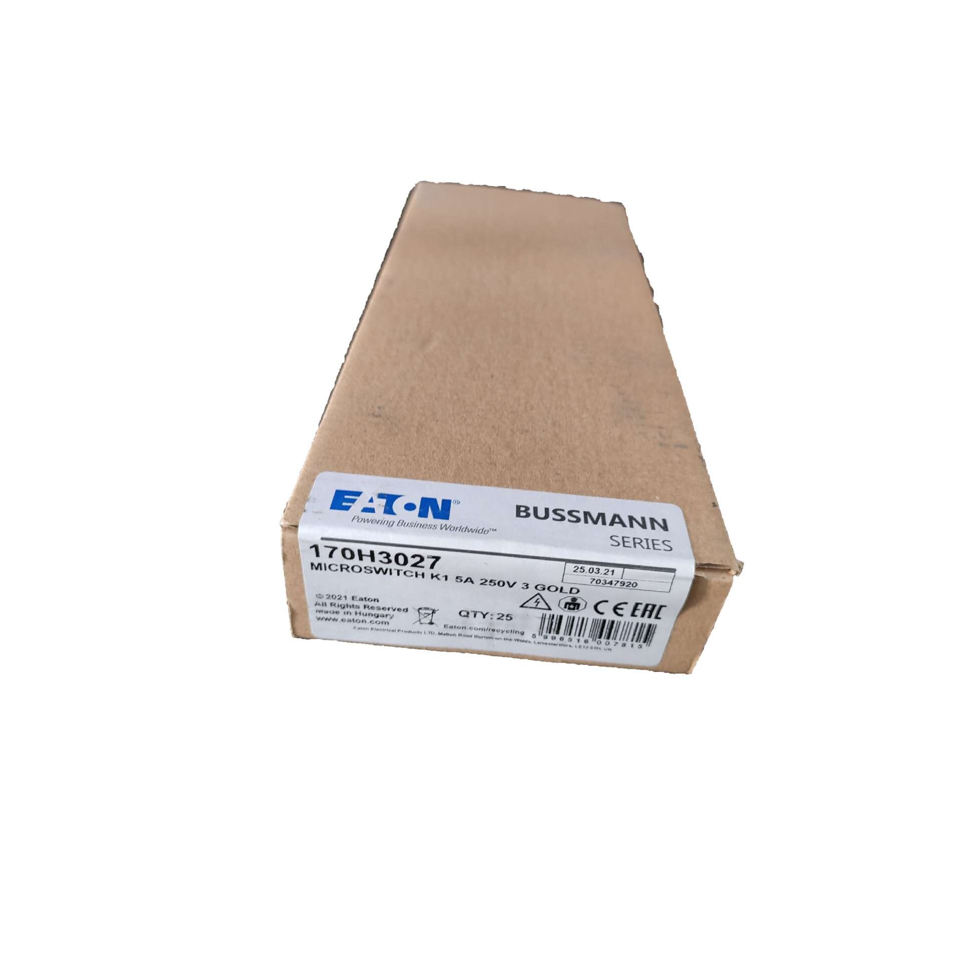 170H3027 熔断器微动开关 250V 0.25A 巴斯曼BUSSMANN熔断器微