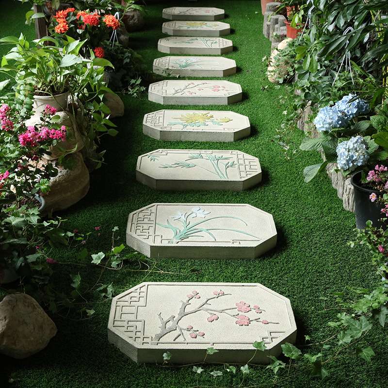 踏步石庭院花园门口地面户外院子草坪垫脚室内景观造景摆件汀步石