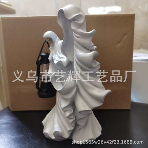 Hell's Messenger with Lantern女巫装饰灯树脂地狱使者万圣节