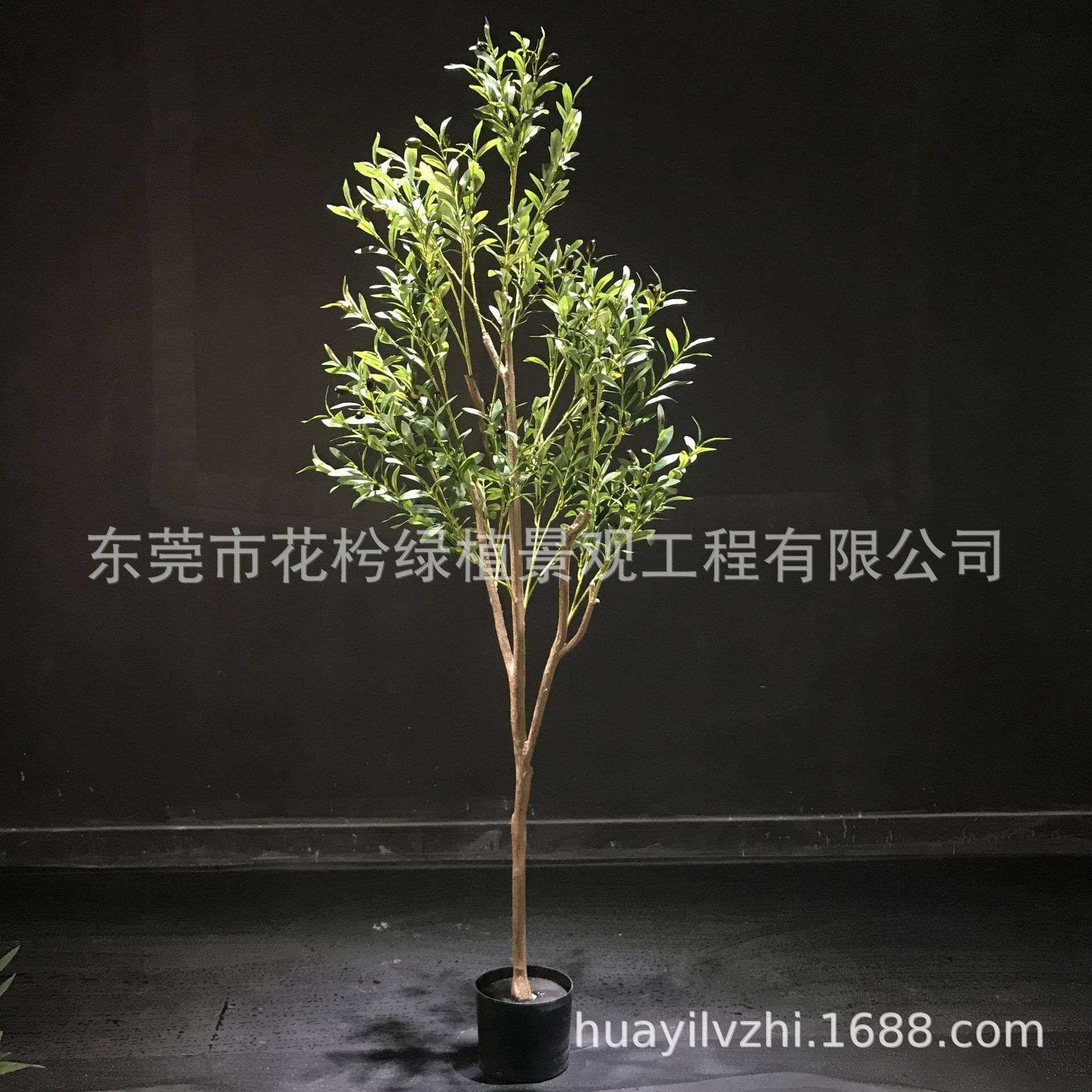 仿真橄榄树大中小型盆栽植物绿植塑胶树杆可拆装分体家居摆件厂家