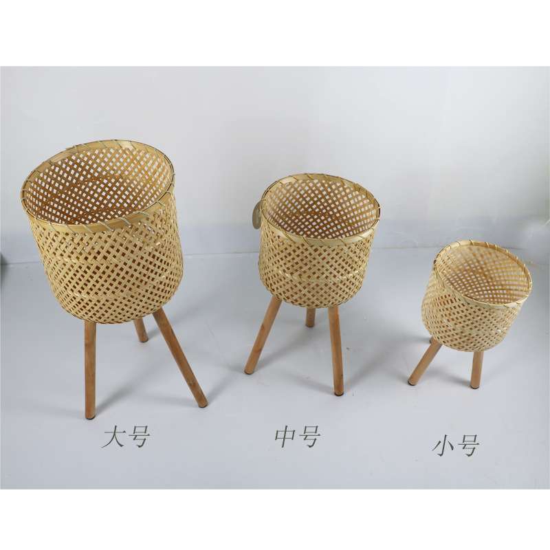 藤编竹编草编花篮高花室内客厅装饰绿萝花盆植物藤艺手工编织北欧
