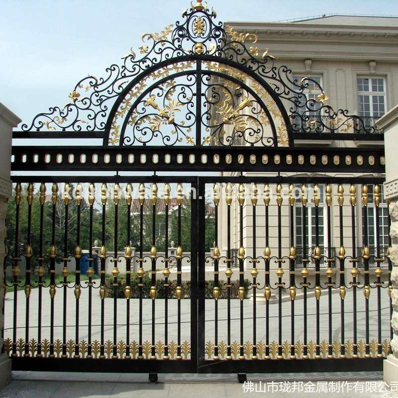 公园厂区学校防盗铁艺大门小区别墅平庭院中式铁艺入户门雕花镂空