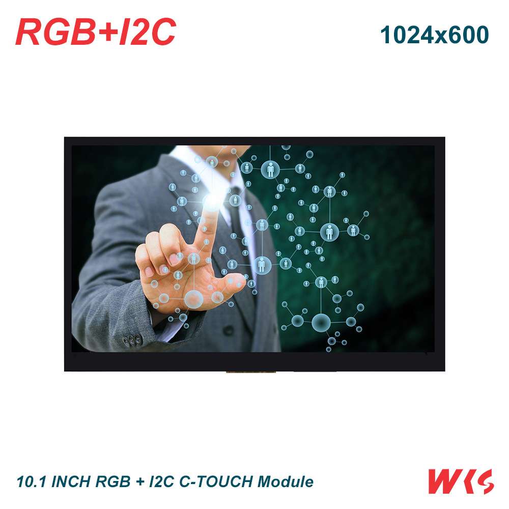 10.1寸1024x600高亮电容触摸屏RGB+I2C接口多点触控正点原子F7/F4