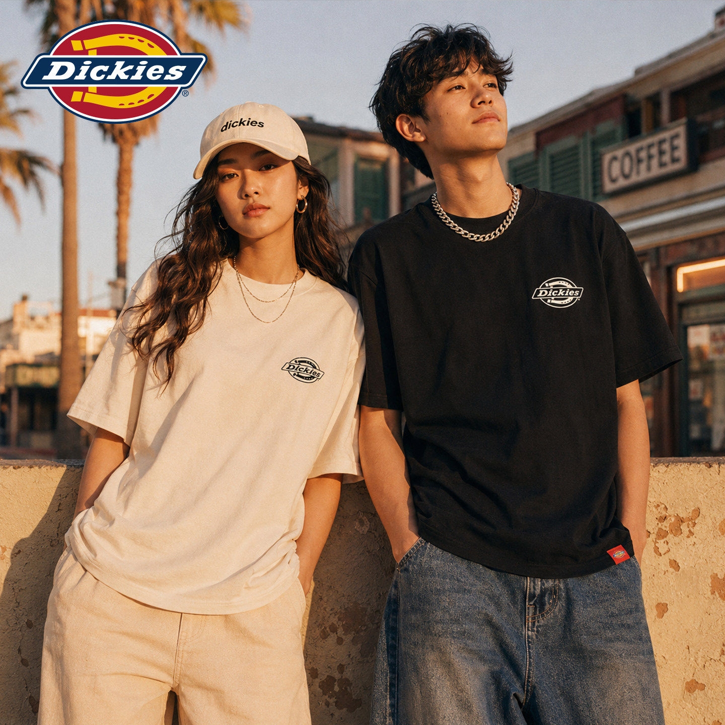 Dickies纯棉t恤男小标美式潮流情侣透气T恤宽松休闲上衣薄款夏季