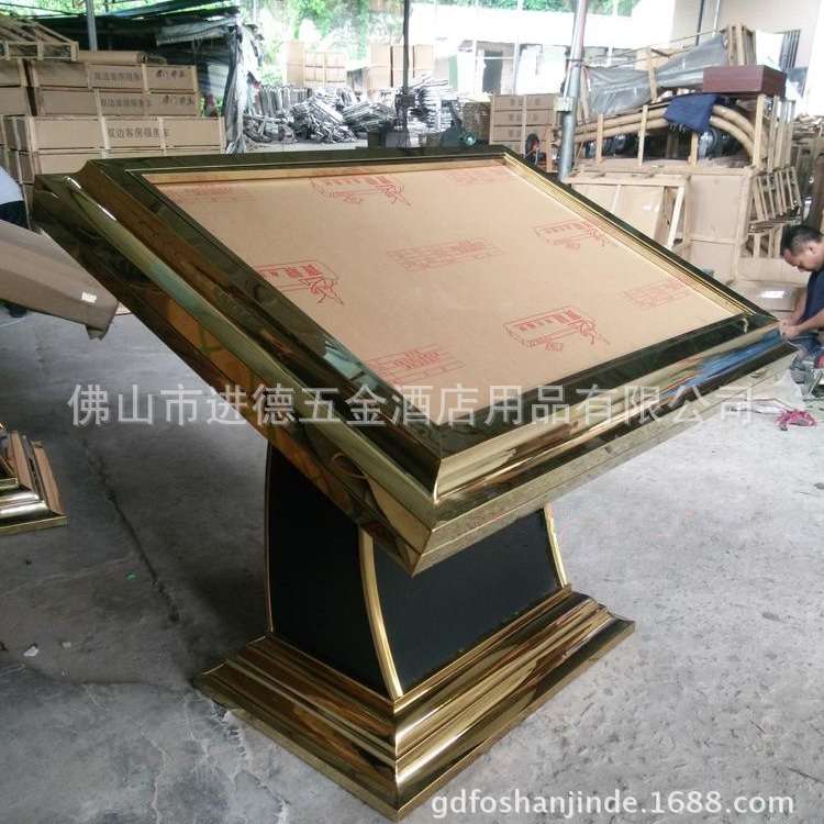 不锈钢平面导向台楼层索引台落地式平面指引台钛金卧式LED灯箱