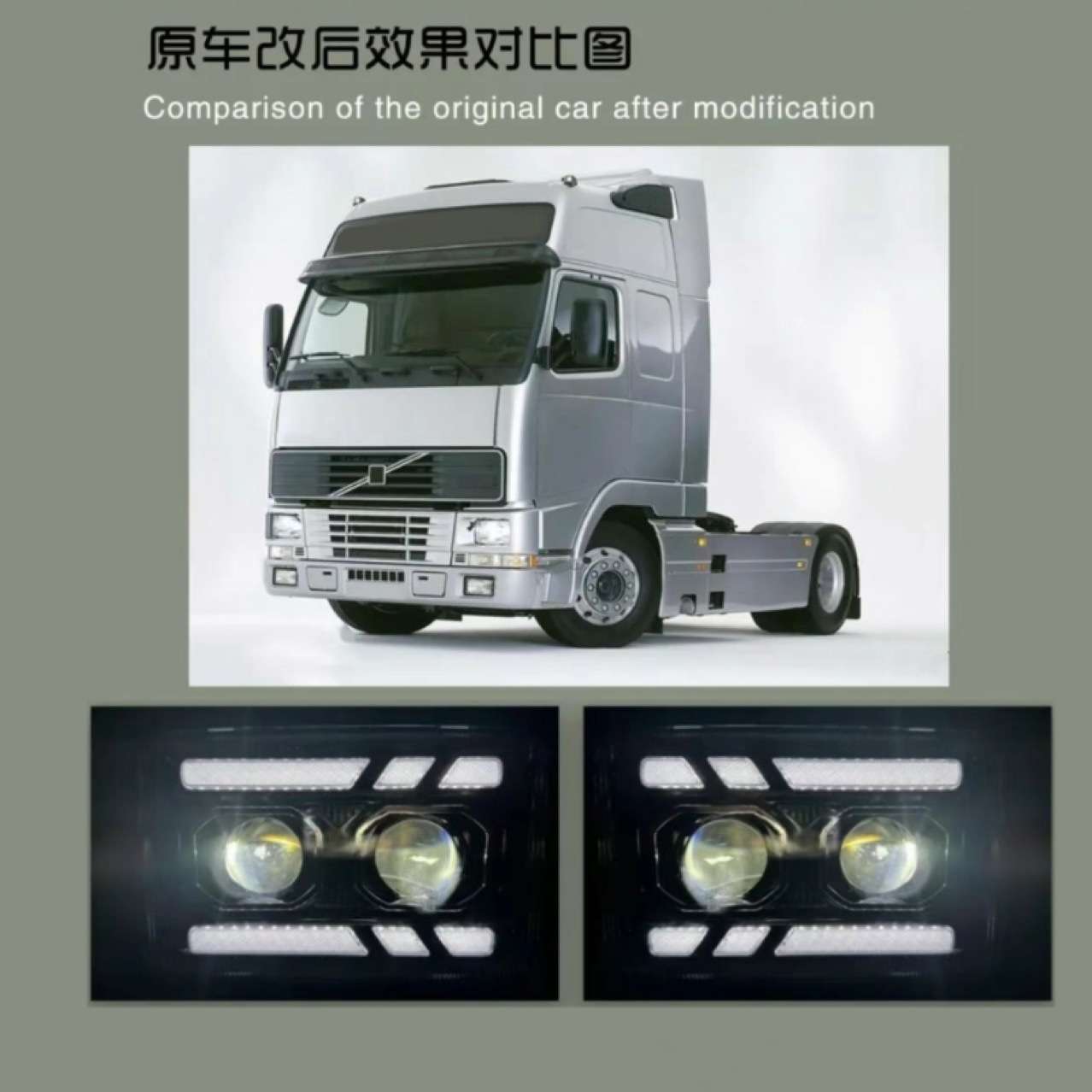 适用沃尔沃volvo卡车FH16全led大灯总成FM12 FH1前大灯改装配件