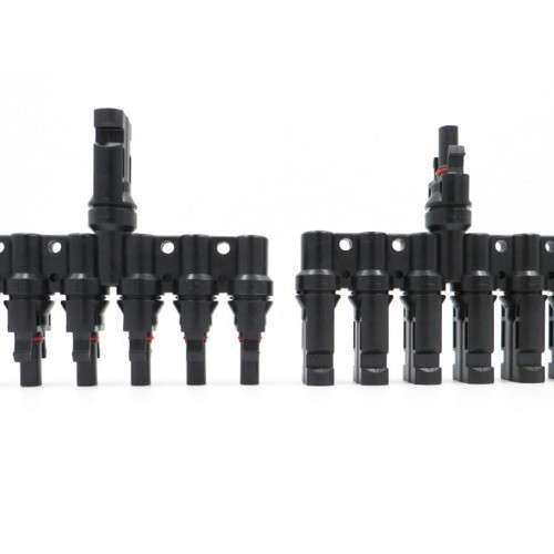 MC4太阳能光伏系统T型七通分支器 六转一七通连接器MC4接头