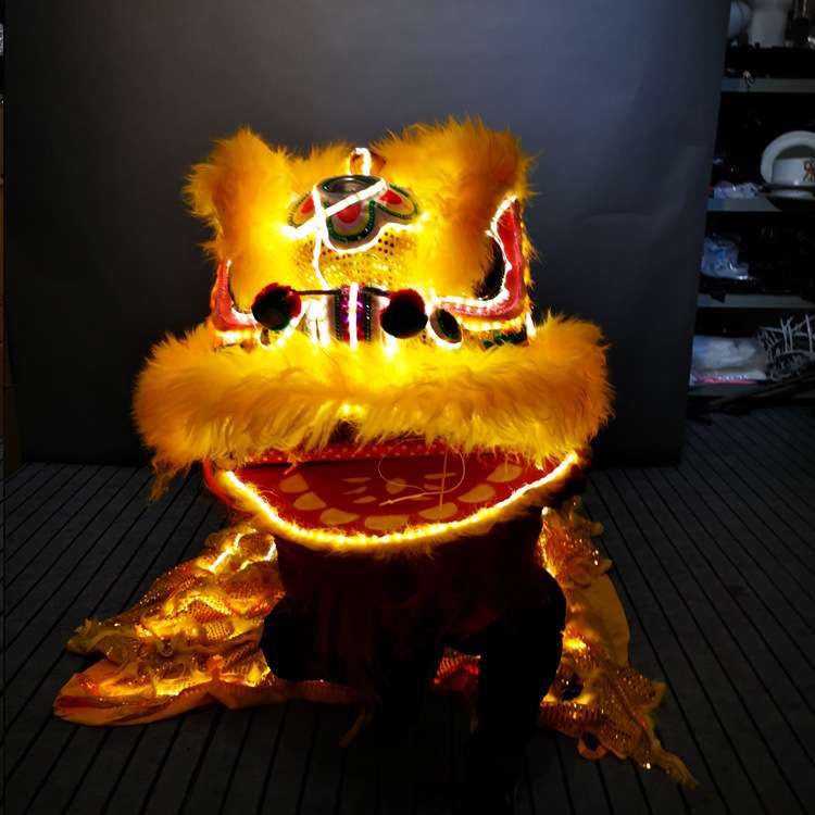 LED发光舞狮道具中国传统舞龙节日庆典狮南狮醒狮夜光龙手工狮舞