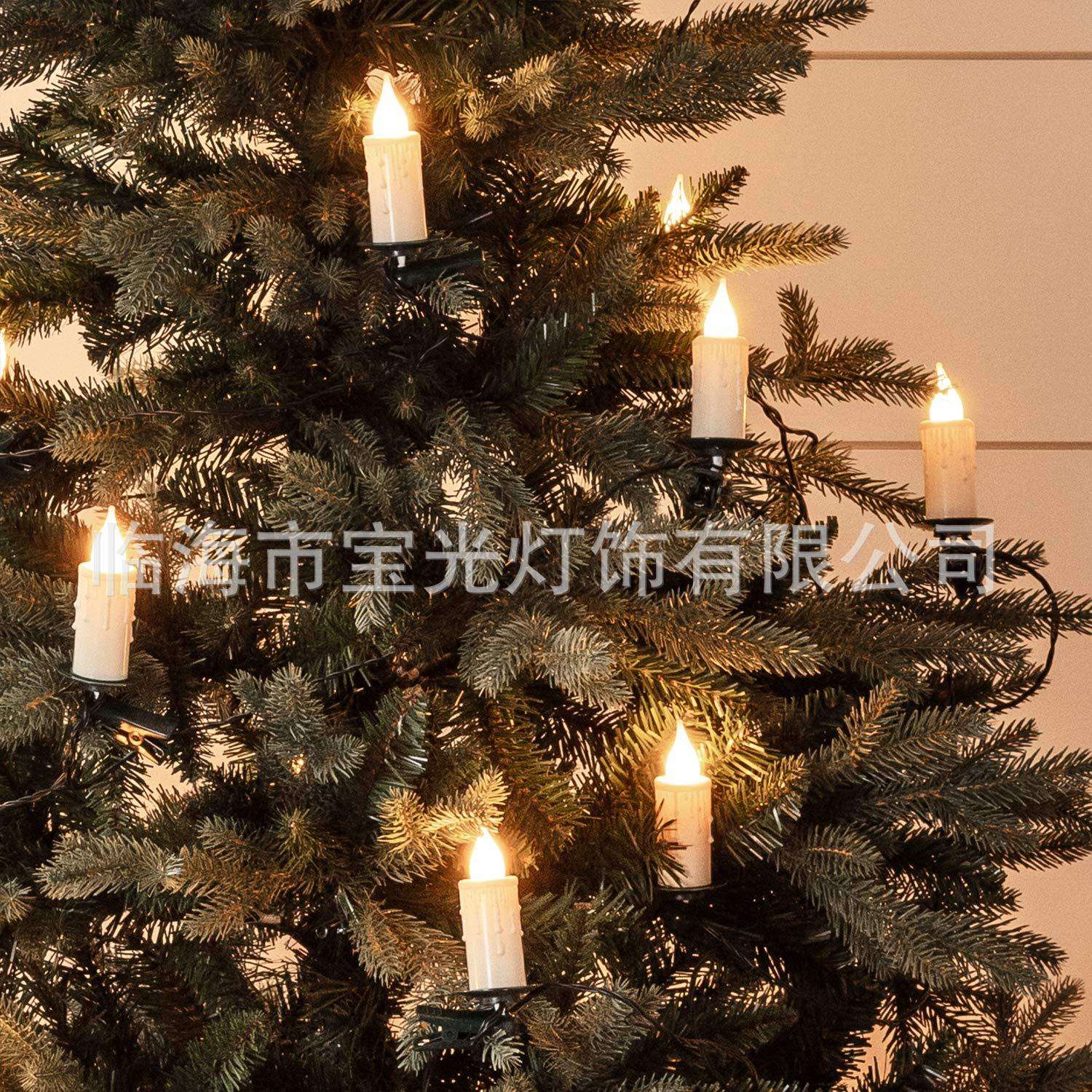 厂家直销LED电池灯串 蜡烛造型 圣诞树 花园装饰灯串 圣诞树配件