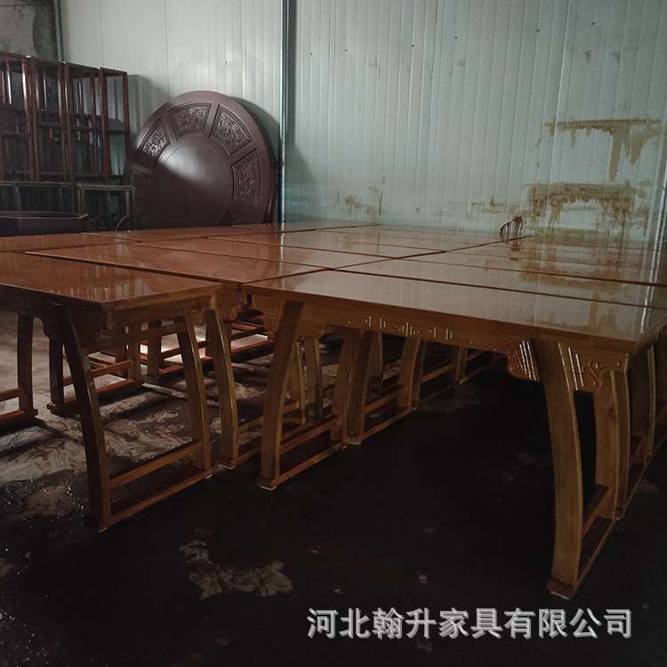 实体厂家双人书法桌国学桌中式复古马鞍桌中小学校毛笔字画桌椅