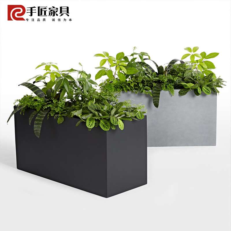 户外玻璃钢方形花盆大口径种树花箱落地式景观商场酒店广场种植盆