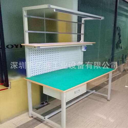 沙井单边LED灯铝材组装台第三代铝管防静电面板操作台布袋装配台
