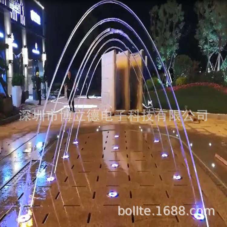 小型庭院跳泉波光光亮水景水池波光灯景观安装喷泉公司工程互动