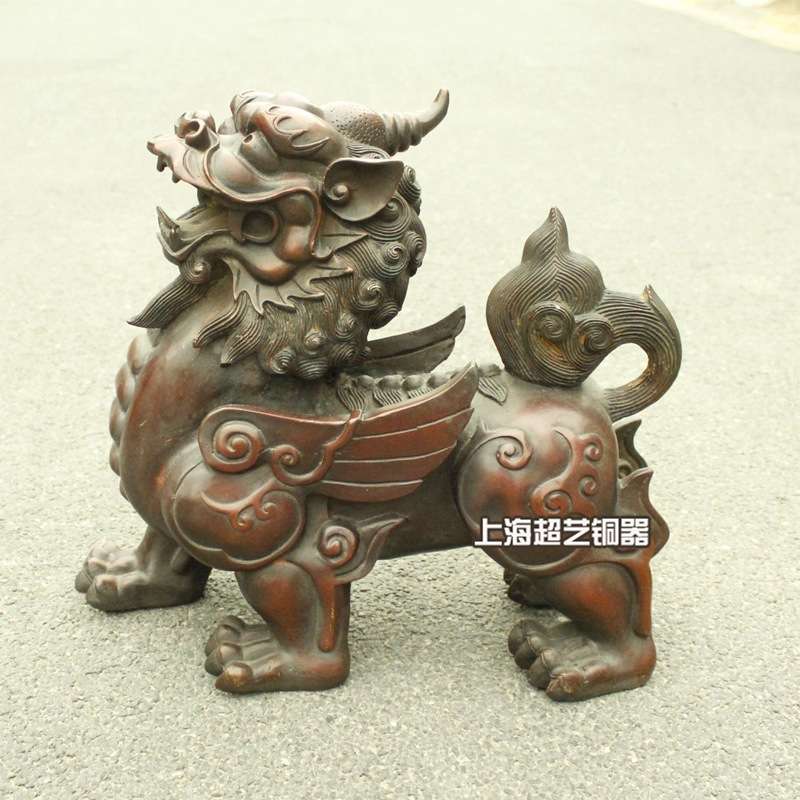 铜貔貅摆件一对 摆设金属工艺品 铜器 铜雕塑