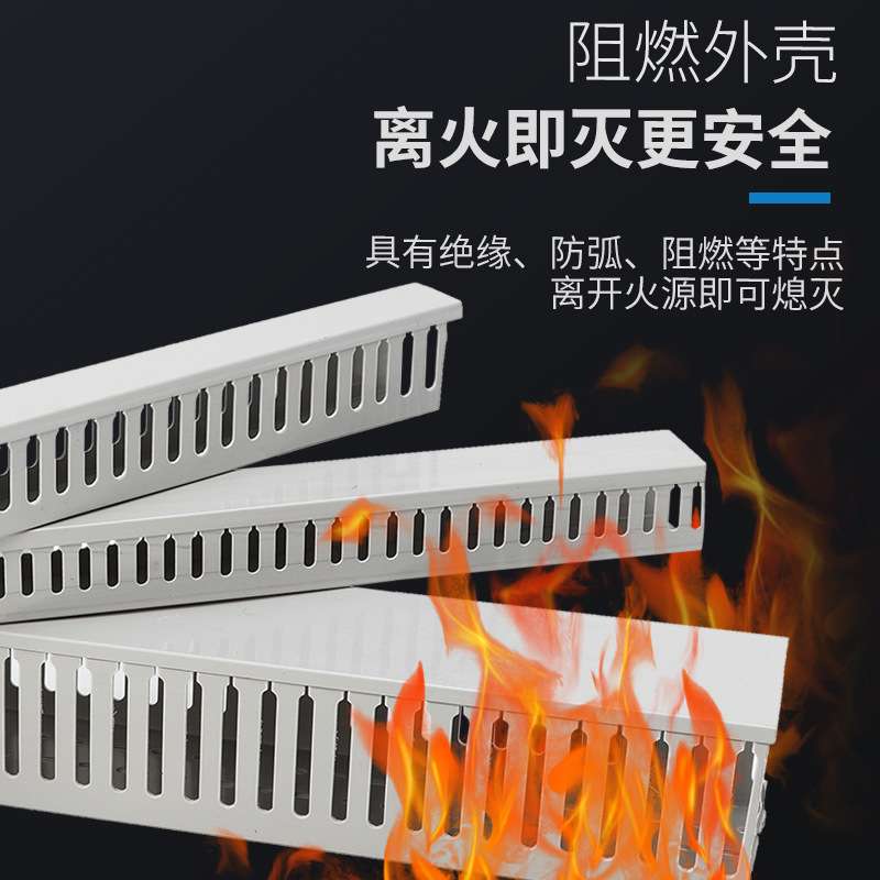 星颖线槽加厚pvc塑料行线槽粗齿配电箱走线槽机柜U型电线 布线槽