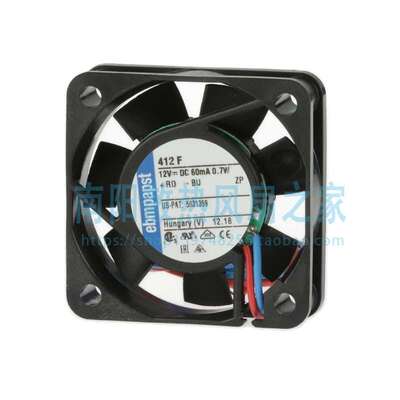 ebm-papst 412F FAN AXIAL 40X10MM 12V WIRE 60mA 0.7W 散热风扇