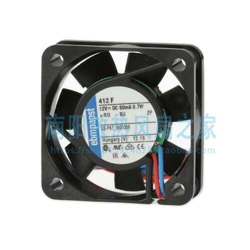 ebm-papst 412F FAN AXIAL 40X10MM 12V WIRE 60mA 0.7W 散热风扇