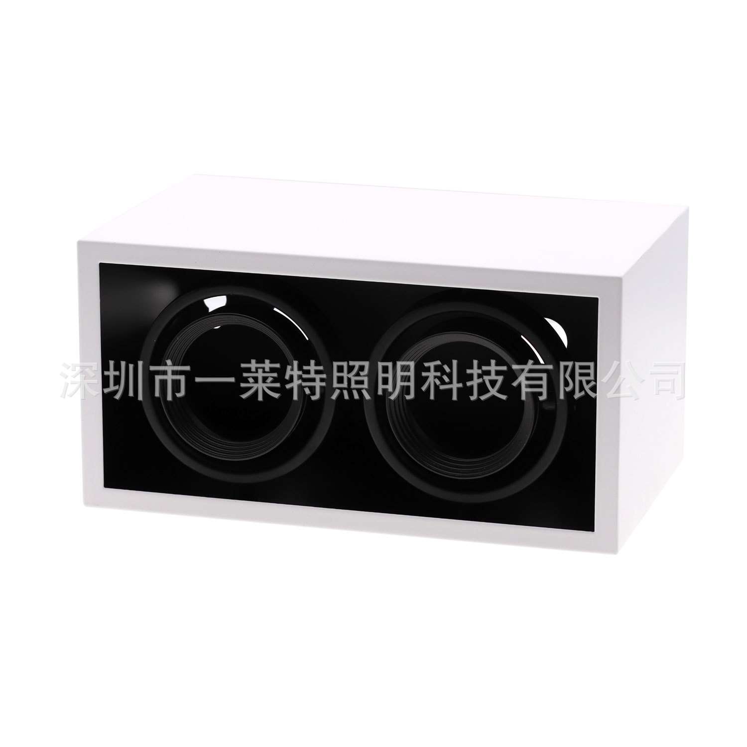 格栅灯外框卡灯杯款双头黑白支架明装方形MR16GU10免开孔射灯套件