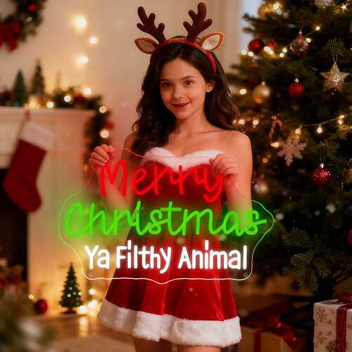 霓虹圣诞 Merry Christmas 标识灯圣诞季商铺引流灯家庭节日装饰