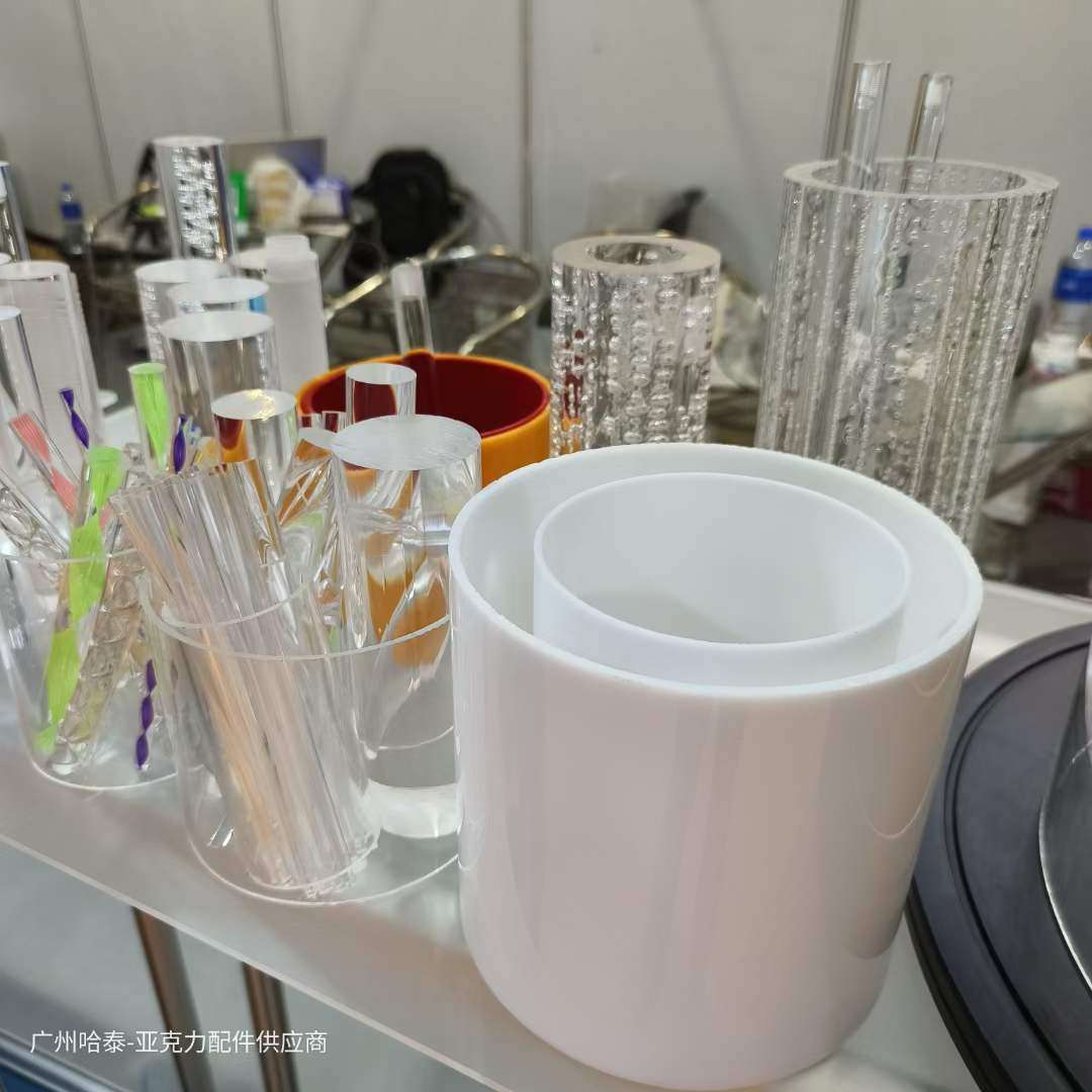 哈泰批量压克力有机玻璃透明乳白塑料挤出圆管大直径亚克力空心管