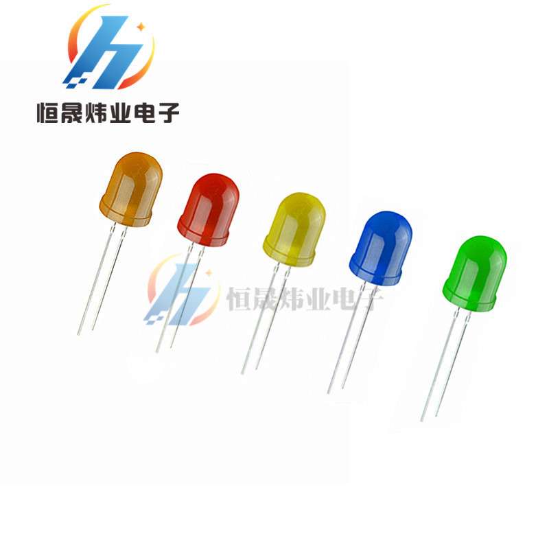 F10绿发绿 10mm绿发绿灯 普绿 黄绿色 圆头有边 led灯珠高亮长脚