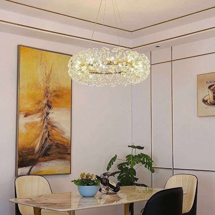 北欧创意蒲公英吊灯服装店网红水晶灯具卧室灯吧台轻奢风餐厅灯饰