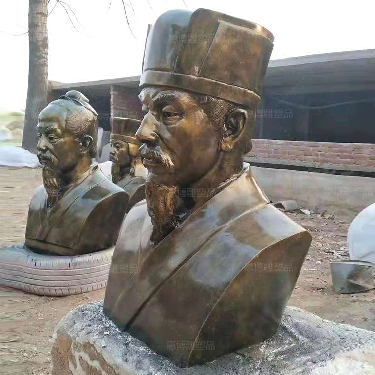 玻璃钢铸铸铜历史名人古代法制廉政董仲舒半身雕塑校园广场摆件
