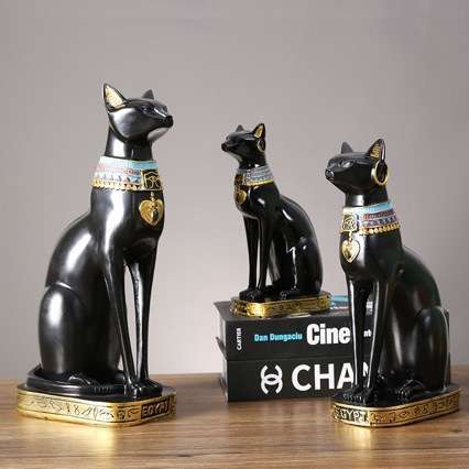 家居客厅电视柜酒柜装饰品桌面摆设守护古埃及猫神新房招财猫摆件