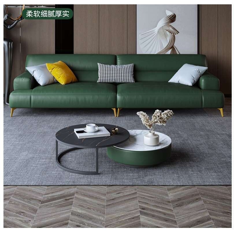北欧现代橙色设计师简约皮艺家具装修公司意式整装简约酒店沙发