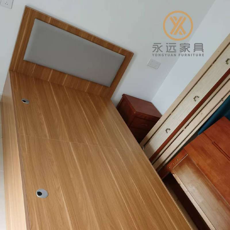 单人双人实木颗粒板8宫格储物箱床家用商用卧室出租房酒店宾馆床